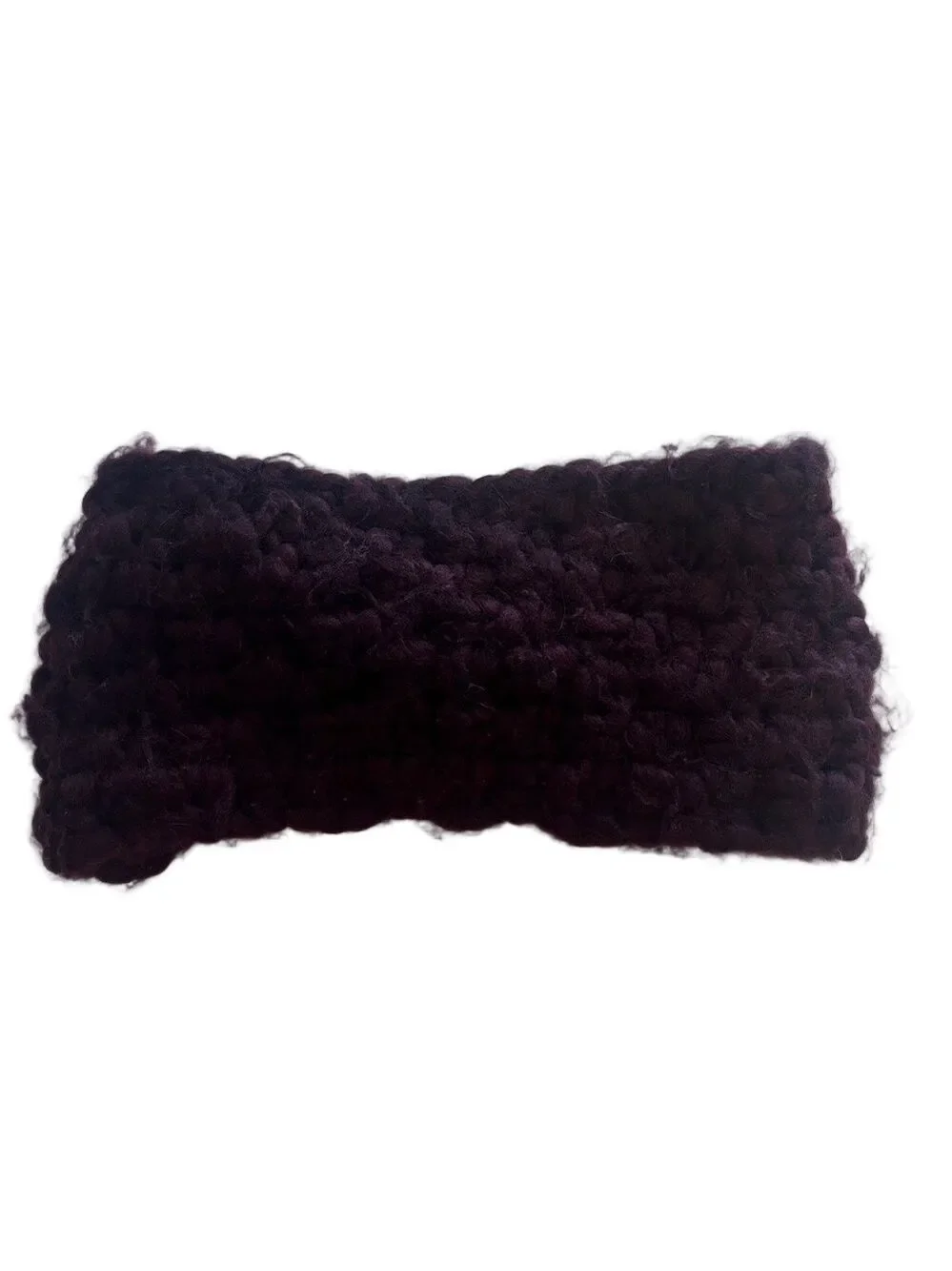 Old Navy Knit Twisted Bow Ear Warmer Headband in Burgundy